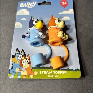 Bluey Straw Topper Set - Blue and Orange